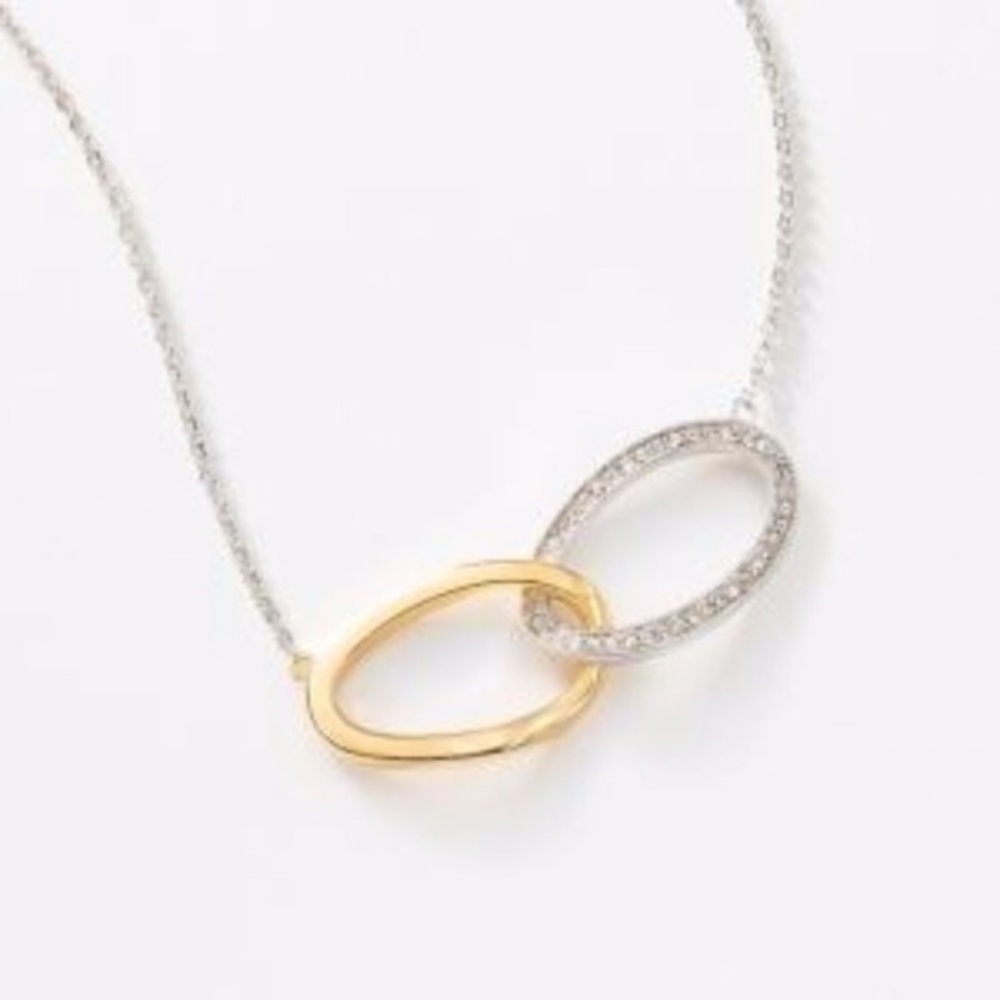 Touchstone Crystal Interlocked Ovals Necklace.